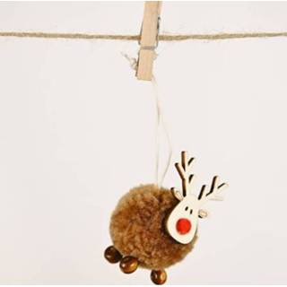 👉 Hanger bruin vilt active 10 STKS Kerstviering Decoratie Fawn Kerstboom Hangende Gift (Bruin)