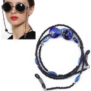 👉 Vintage zonnebril blauw antislip active ketting Wild glazen (blauw)