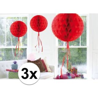 👉 3x Decoratiebollen rood 30 cm