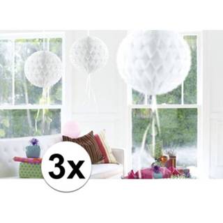 👉 3x Decoratiebollen wit 30 cm