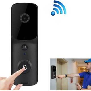 👉 Deurbel zwart active Intelligente WiFi 2.4G Visuele afstandsbediening Home Monitoring Video Voice Intercom (zwart)
