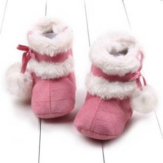 👉 Babyschoenen rood active baby's Fleece Winter Baby Snowboots Rubberen Zachte Zool, Maat: 12,5 cm (Watermeloen Rood)