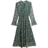 👉 Lange rok groen s active vrouwen Lente Dames Bloemen Slanke Chiffon Jurk (Kleur: Maat: S)