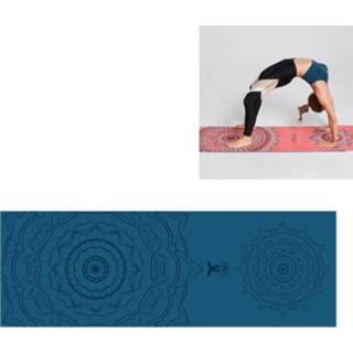 👉 Antislip yogamat groene active Draagbaar bedrukt voor milieubescherming, afmeting: 185 x 63 cm (Tibetaanse lotus)