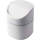 👉 Huishoudelijke Mini Desktop Prullenbak Bedekt Puin Opslag Reinigingscilinderbox, Stijl: Flip Lip (Wit)