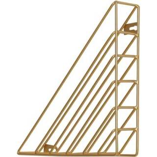 👉 Boekenplank goud active IJzeren tijdschrift display standaard kranten opbergrek Vintage organisator opslag houder kantoor decor boekenrek boekensteunen (goud)