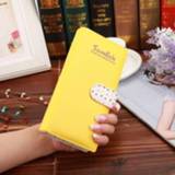 👉 Portemonnee geel PU leather active vrouwen Fashion Dot Pattern 2-Fold Long Design Rits Wallet voor Dames (Geel)