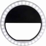 Mobiele telefoon zwart active 2 STKS Ringvormige Selfie Invullicht LED-zaklamp voor livefotografie (zwart)