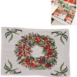 👉 Placemat active 3 STKS Kerst Woondecoratie Producten Gebreide Doek (Krans)