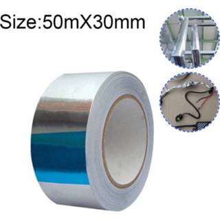 👉 Aluminium tape active Lampzwart machinepot Aluminiumfolie Papieren Afdichting van waterdichte op hoge temperatuur, afmeting: 50m x 30mm