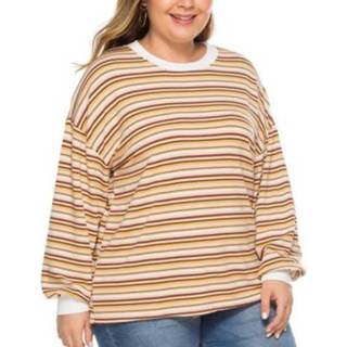 Casual Horizontale Strip Super Loose Grote Maat Trui, Kleur As Show XL active 1378462 Trui XL active Casual Horizontale Strip Super Loose Grote Maat (Kleur: As Show Maat: XL)
