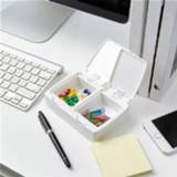 Opbergdoos wit active Double Grid Desktop Key-type Storage Box Huishoudelijke kleine voorwerpen Stofdichte met deksel (wit)