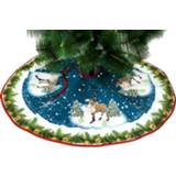 👉 Kerstboom active 2 STKS Kerst Doek Cartoon Bodem Decoratie Boom Rok, Maat: 90x90 cm (Elk)