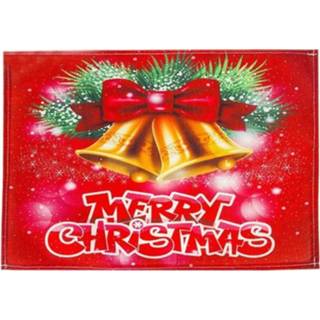 👉 Placemat linnen active 2 STKS Kerst Creatief Bedrukt Mes en Vork Pad Decoratie (Bells)