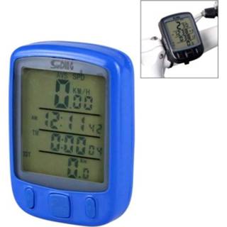 👉 Fiets blauw active SUNDING 563A waterdicht bedraad lcd-scherm lichtgevende kilometerstand snelheidsmeter kilometerteller, Engelse versie (blauw)