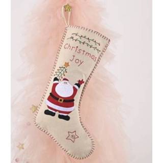 👉 Kerstversiering linnen active senioren Kerstversieringen Geborduurde Kerstsokken Hanger Cadeauzakje (Ouderen)