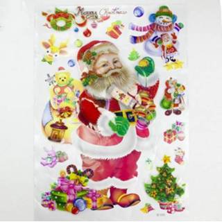 👉 Kerstversiering active Creatieve Kerstverlichting Raamstickers Kerst Kleurstickers Deurraamversieringen (Kerstman)