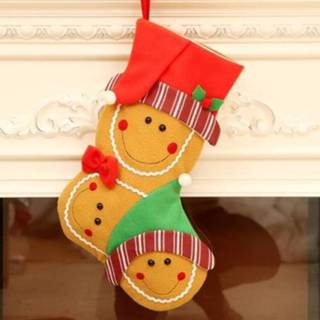 👉 Kerstversiering active Grote cartoon kerstsok Geschenktas Kerstboomhanger (eland)