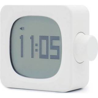 👉 Wekker wit active kinderen Vierkante Kind Student Nachtlampje Weklamp Led Opladen Mini Kleine (wit)