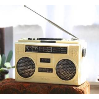 👉 Draagbare radio beige active Vintage TV Set Home Decoration Retro Craft Decoration, Stijl: