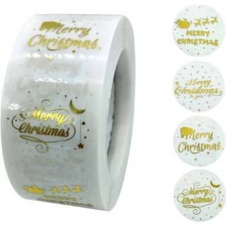 👉 Kerststicker goud active 3 STUKS Roll TransparentHot Gold Stickers Kerst Holiday Gift Stickers, Grootte: 2,5 cm / 1 inch (K-25-25)