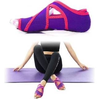 👉 Dansschoen antislip lavendel l active HiSEA 0030 Cross Instep vingerloze dansschoenen Yoga schoenen, maat: (39-40) (lavendel)