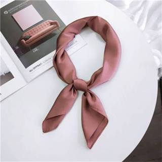 👉 Vierkante sjaal roze zijde stof active vrouwen Zachte geïmiteerde zijden Effen kleur Kleine Professionele voor dames, lengte: 70cm (diep roze)
