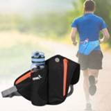 👉 Waterfles zwart active mannen vrouwen Multifunctionele buitensporten met taille voor heren dames als heuptasje (zwart)
