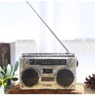 👉 Draagbare radio zilver active Vintage TV Set Home Decoration Retro Craft Decoration, Stijl: