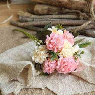 👉 Bruidsboeket roze active Kunstmatige bloem bal chrysant huisdecoratie plant nep (prinses roze)