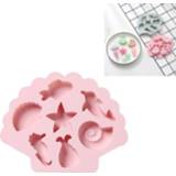 👉 Cakevorm roze siliconen active 6 STKS 3D Creatieve Oceaan Organisme Vormige Bakken Chocolade Ijsblokjesvorm (Roze)