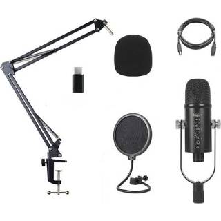 👉 Computermicrofoon active BM-86 USB-condensatormicrofoon Spraakopname Live-uitzending Uitrustingsset, specificatie: cantileverbeugelset