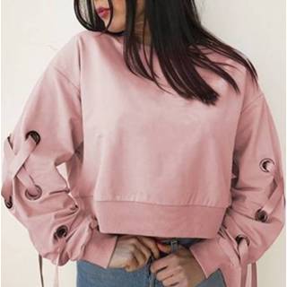 👉 Sweater roze l active Corn Strap Loose Coat (Kleur: Maat: L)