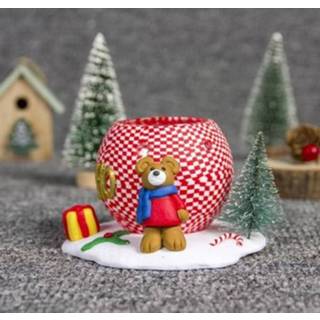 👉 Kandelaar keramische active 2 STKS Kerst Driedimensionale Zachte Pop Sieraden (Beren)