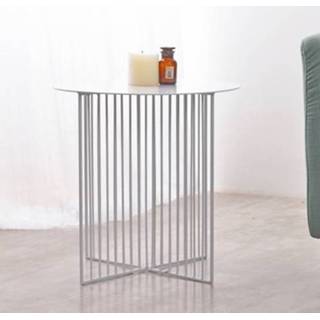 👉 Salontafel wit IJzer klein active Ronde Thee Appartement Woonkamer Kantoor Eenvoudige Salontafel, Afmeting: 70x48cm (Wit)