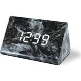👉 Klok zwart marmer active LED elektronische geluidsregeling wekker kleine driehoek patroon