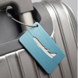Borstel blauw aluminium active Bagagelabel Bagage Instapkaart Check Tag (Blauw)