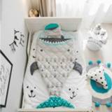 👉 Slaapzak active baby's kinderen Baby Kids katoenen patroon afneembare Anti Kick Quilt (Shark)