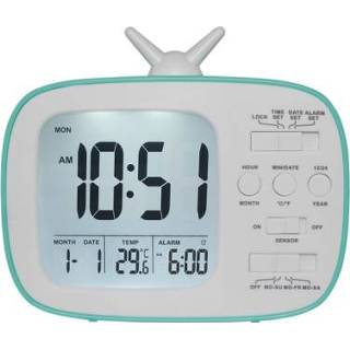 👉 Klok blauwe active G179 Retro tv-wekker Slaapzaal voor studenten Bed Elektronische (blauwe Engelse versie)
