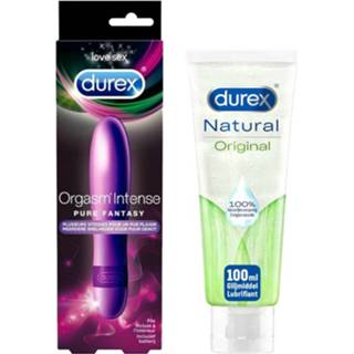 👉 Glijmiddel active Durex Vibrator - Orgasm Intense Pure Fantasy + Natural 100% natuurlijk waterbasis 100 ml Pakket 7434943987976