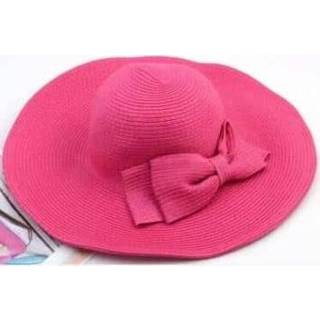 👉 Strohoed rood rose active meisjes Grote Brede Rand Vintage Floppy Zomer Strand Sport Cap Reishoed (rose rood)