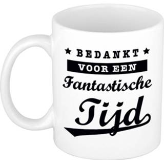 Koffiemok wit volwassenen Bedankt het was een fantastische tijd cadeau / theebeker - Afscheidscadeau collega, juf, meester