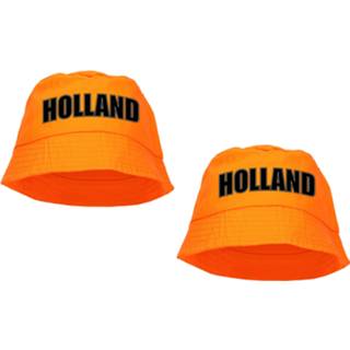 👉 Hoed oranje volwassenen 4x stuks Holland supporter vissershoedje / hoedje voor Koningsdag en EK WK fans