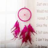 👉 Ornament rood rose active Creatief Weven Ambachten Auto Ornamenten Dreamcatcher Muur Hangende Sieraden (Rose Rood)