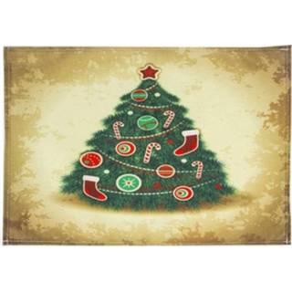 👉 Placemat linnen active 2 STKS Kerst Creatief Bedrukt Mes en Vork Pad Decoratie (Kerstboom)