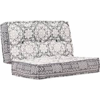 👉 Poef grijs stof active 100x100x20 cm lichtgrijs 8719883687186