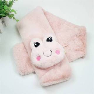 Sjaal roze pluche active kinderen Winter Cartoon Dier Warme Sjaal, Maat: 75cm (Lichtroze Kikker)