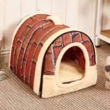 👉 Hondenbed l active Opvouwbaar Kattenbed Huis Dierbenodigdheden voor kleine middelgrote honden Reiskennels, maat: (retro bakstenen muur)