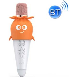 👉 Mobiele telefoon wit oranje active kinderen Lebo K5 Tablet Draadloze Bluetooth Microfoon Wortel Zangmicrofoon (Wit Oranje)