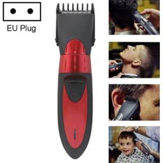 👉 Tondeuse rood active Waterdichte elektrische oplaadbare haarsnijmachine kapsel baardtrimmer, EU-stekker (rood)